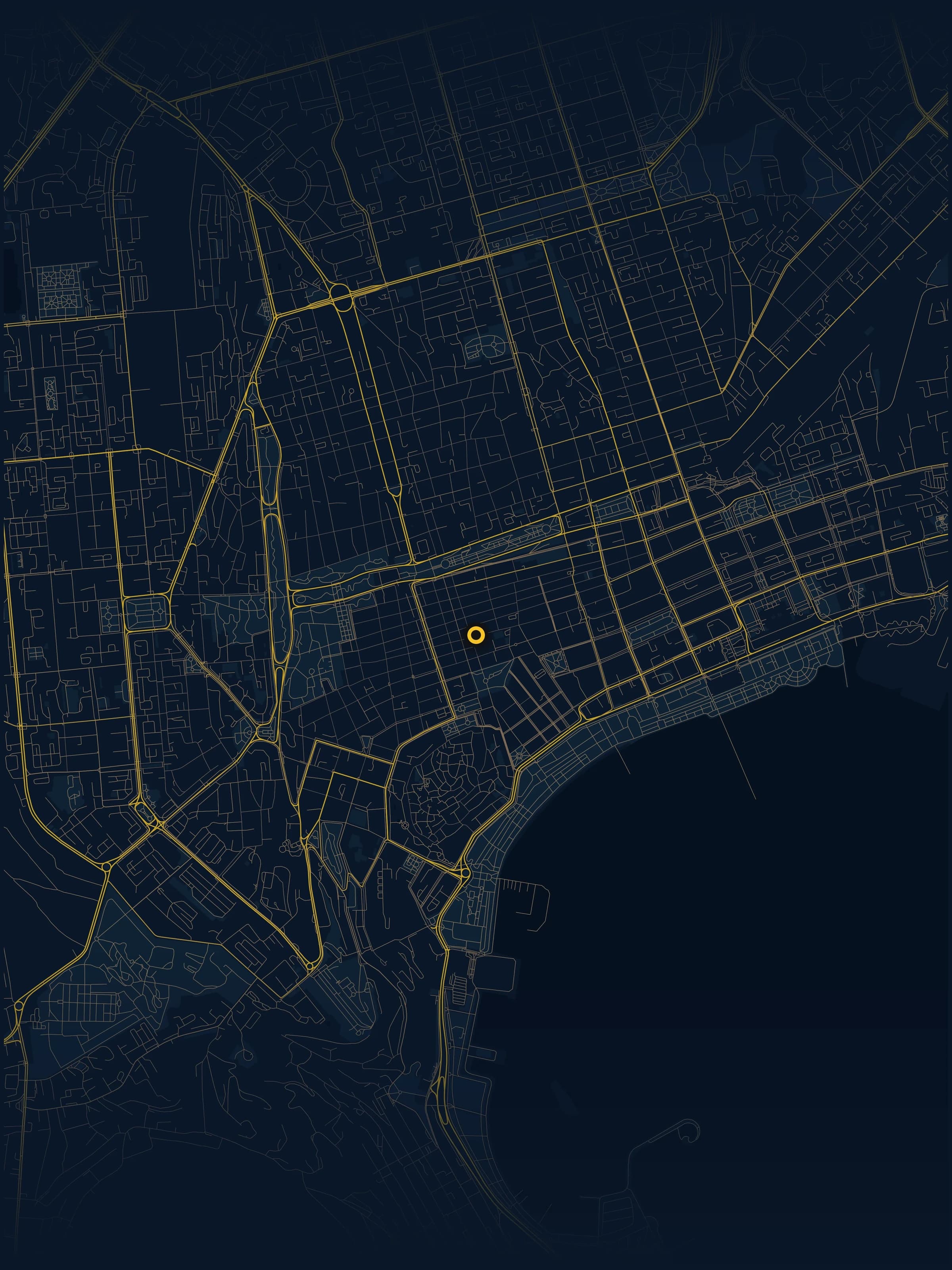 Styled map of Baku centered on Ming's location