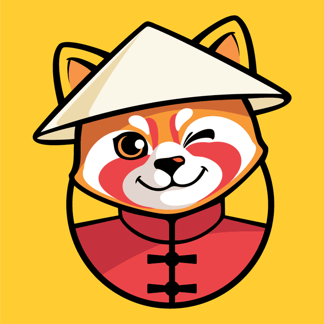 Ming's mascot — a friendly winking red panda chef